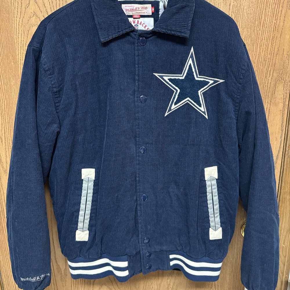 MITCHELL & NESS NFL Throwback Varsity Jacket Dallas Cowboys Size M Corduroy